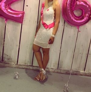 lyla formal heat stone mini dress